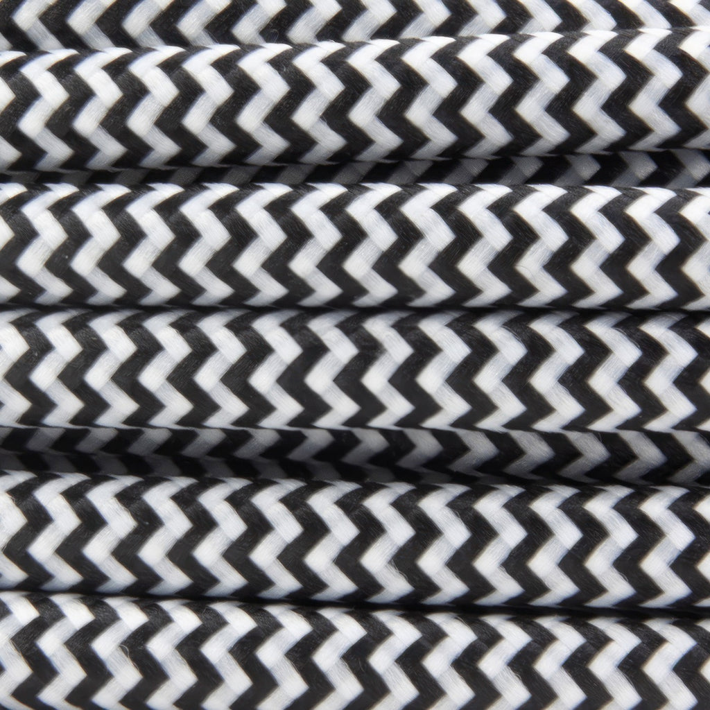 Seta ZIG ZAG nero - Tondo