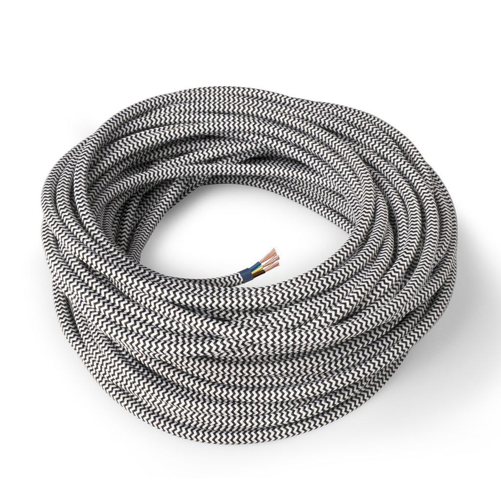 Seta ZIG ZAG nero - Tondo