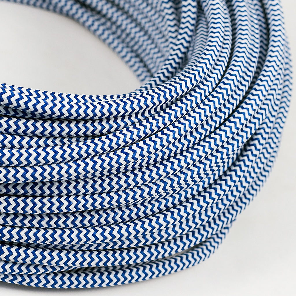 Seta ZIG ZAG blu - Tondo