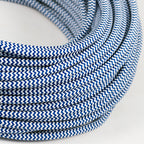 Seta ZIG ZAG blu - Tondo