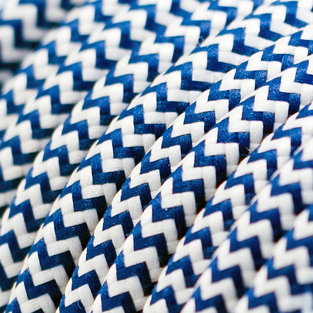 Seta ZIG ZAG blu - Tondo
